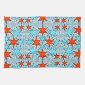 Blaue und rote Sterne Muster Geschirrtuch (Horizontal)