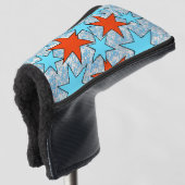 Blaue und rote Sterne Muster Golf Headcover (3/4 Vorderseite)