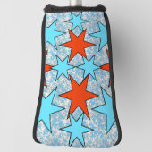 Blaue und rote Sterne Muster Golf Headcover (Rotieren 90)