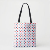 Blaue und rote Sterne-Muster Tasche (Vorderseite)