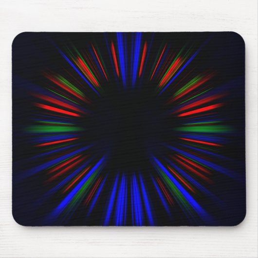 Blaue und rote Sternexplosion Mousepad (Vorne)