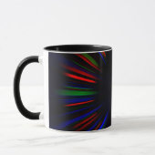 Blaue und rote Sternexplosion Tasse (Links)