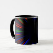Blaue und rote Sternexplosion Tasse (Vorderseite Links)