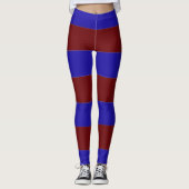 Blaue und rote Streifen Leggings (Vorderseite)