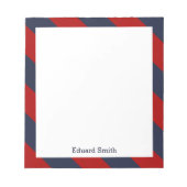 Blaue und rote Streifen Personalisiert Notizblock (Vorderseite)