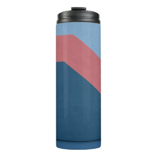 Blaue und rote Tapete Thermosbecher