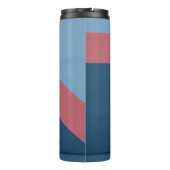 Blaue und rote Tapete Thermosbecher (Rückseite)