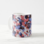 Blaue und rote Tarnung Kaffeetasse (Vorderseite Links)
