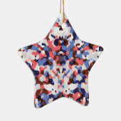 Blaue und rote Tarnung Keramikornament (Rechts)