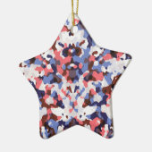 Blaue und rote Tarnung Keramikornament (Links)