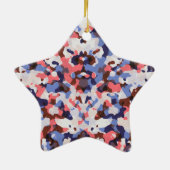 Blaue und rote Tarnung Keramikornament (Hinten)