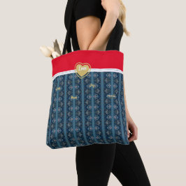 Blaue und rote Tasche von Poet Adiela Akoo