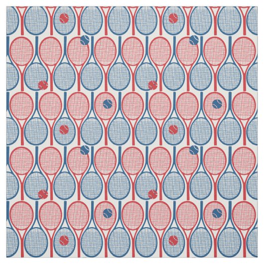 Blaue und rote Tennisschläger Stoff (Muster)