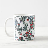 Blaue und rote Weihnachtsberries Muster Kaffeetasse (Links)
