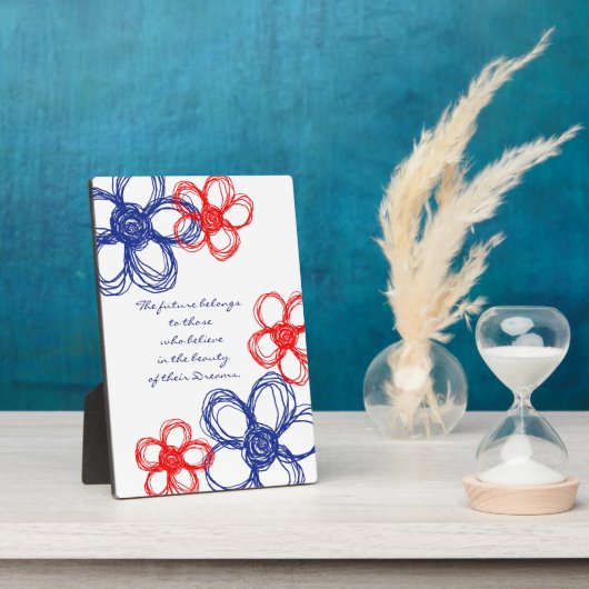 Blaue und rote wild lebende Blume Fotoplatte (Seite)