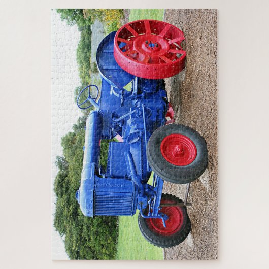 Blaue und rote Zugmaschine Puzzle (Vertikal)