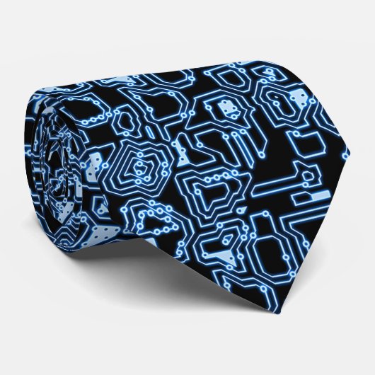 Blaue und schwarze abstrakte krawatte (Gerollt)