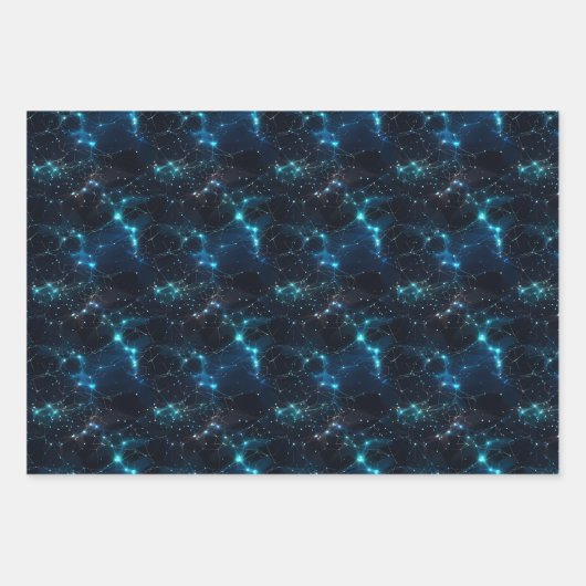 Blaue und schwarze Abstraktion Geschenkpapier Set (Vorderseite)