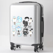 Blaue und schwarze Aufkleber (Koffer)