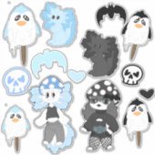 Blaue und schwarze Aufkleber (Vorderseite)