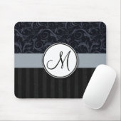 Blaue und schwarze BlumenBündel, Streifen mit Mousepad (Mit Mouse)