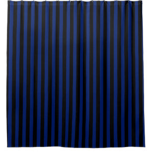 Blaue und schwarze Candy-Streifen Duschvorhang