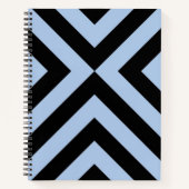 Blaue und schwarze Chevrons - Sketch-Notizen Notizbuch (Vorderseite)
