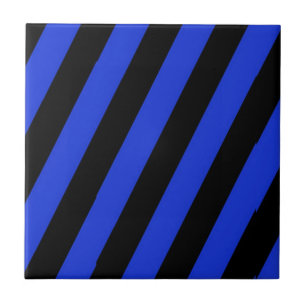 blaue und schwarze diagonale Streifen Fliese