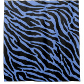 Blaue und schwarze Farbstreifen Duschvorhang (Vorderseite)