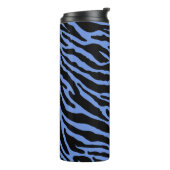 Blaue und schwarze Farbstreifen Thermosbecher (Nach links gedreht)