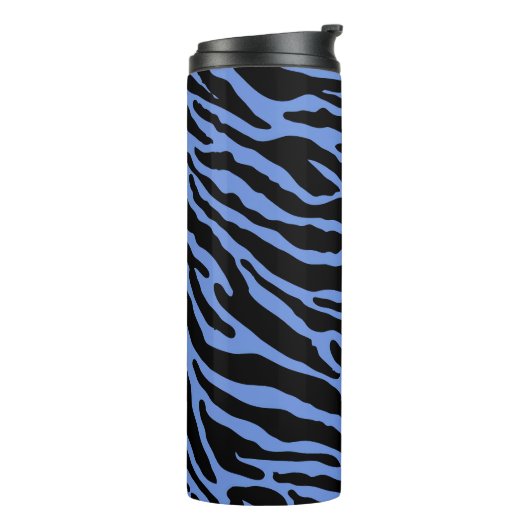 Blaue und schwarze Farbstreifen Thermosbecher (Nach links gedreht)