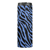 Blaue und schwarze Farbstreifen Thermosbecher (Rückseite)