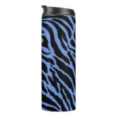 Blaue und schwarze Farbstreifen Thermosbecher (Nach rechts gedreht)