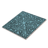 Blaue und schwarze geometrisch gemusterte Keramikf Fliese (Seite)