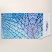 Blaue und schwarze geometrische Formen, Name oder  Strandtuch (Vorderseite)