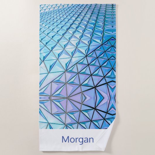 Blaue und schwarze geometrische Formen, Name oder  Strandtuch (Vorderseite)