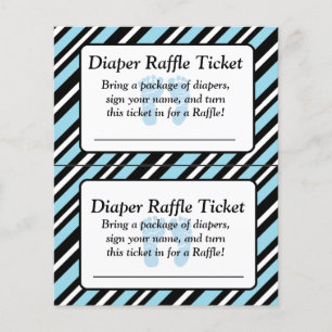Blaue und schwarze gestreifte Babyparty-Raffletick Flyer