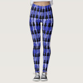 Blaue und schwarze Gitarre Leggings (Vorderseite)