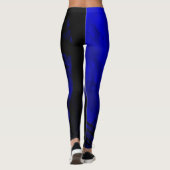 Blaue und schwarze Grafik Leggings (Rückseite)