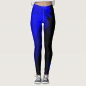 Blaue und schwarze Grafik Leggings (Vorderseite)