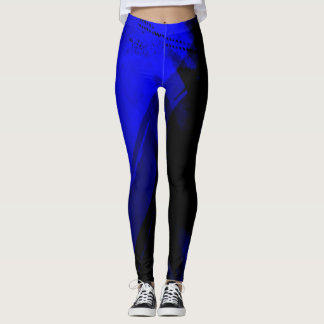 Blaue und schwarze Grafik Leggings