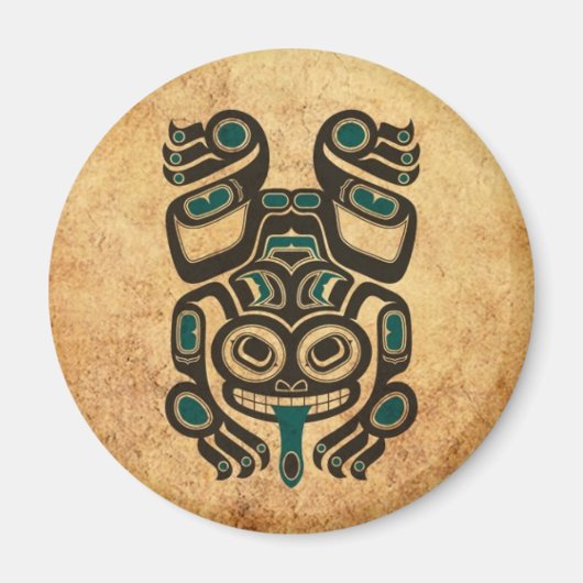 Blaue und schwarze Haida Spirit Tree Frog Magnet (Vorne)