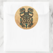 Blaue und schwarze Haida Spirit Tree Frog Runder Aufkleber (Tasche)