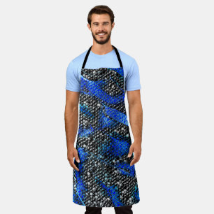 Blaue und schwarze Halbwertswaage Schürze