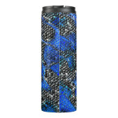 Blaue und schwarze Halbwertswaage Thermosbecher (Rückseite)