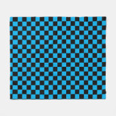 Blaue und schwarze karierte Drucke Fleecedecke (Vorderseite (Horizontal))