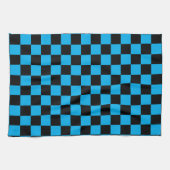 Blaue und schwarze karierte Drucke Geschirrtuch (Horizontal)