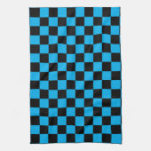 Blaue und schwarze karierte Drucke Geschirrtuch (Vertikal)