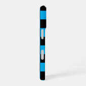 Blaue und schwarze karierte Drucke iPhone 16 Hülle (Rechte Seite)