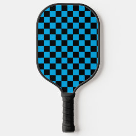 Blaue und schwarze karierte Drucke Pickleball Schläger